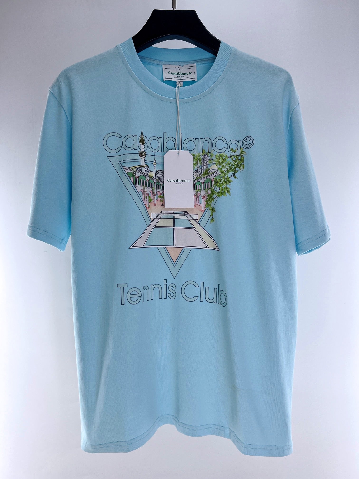 Sky blue, Blue and White T-shirt