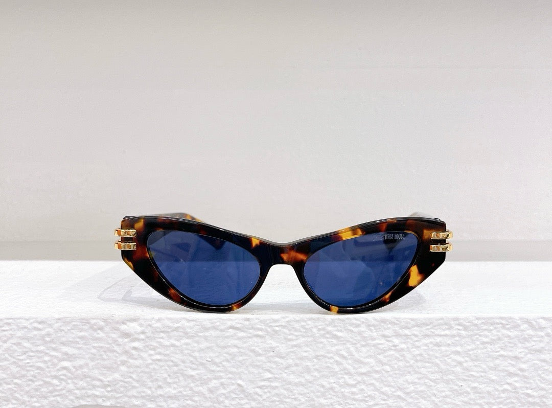 Gold,Blue,Black and White Sunglass