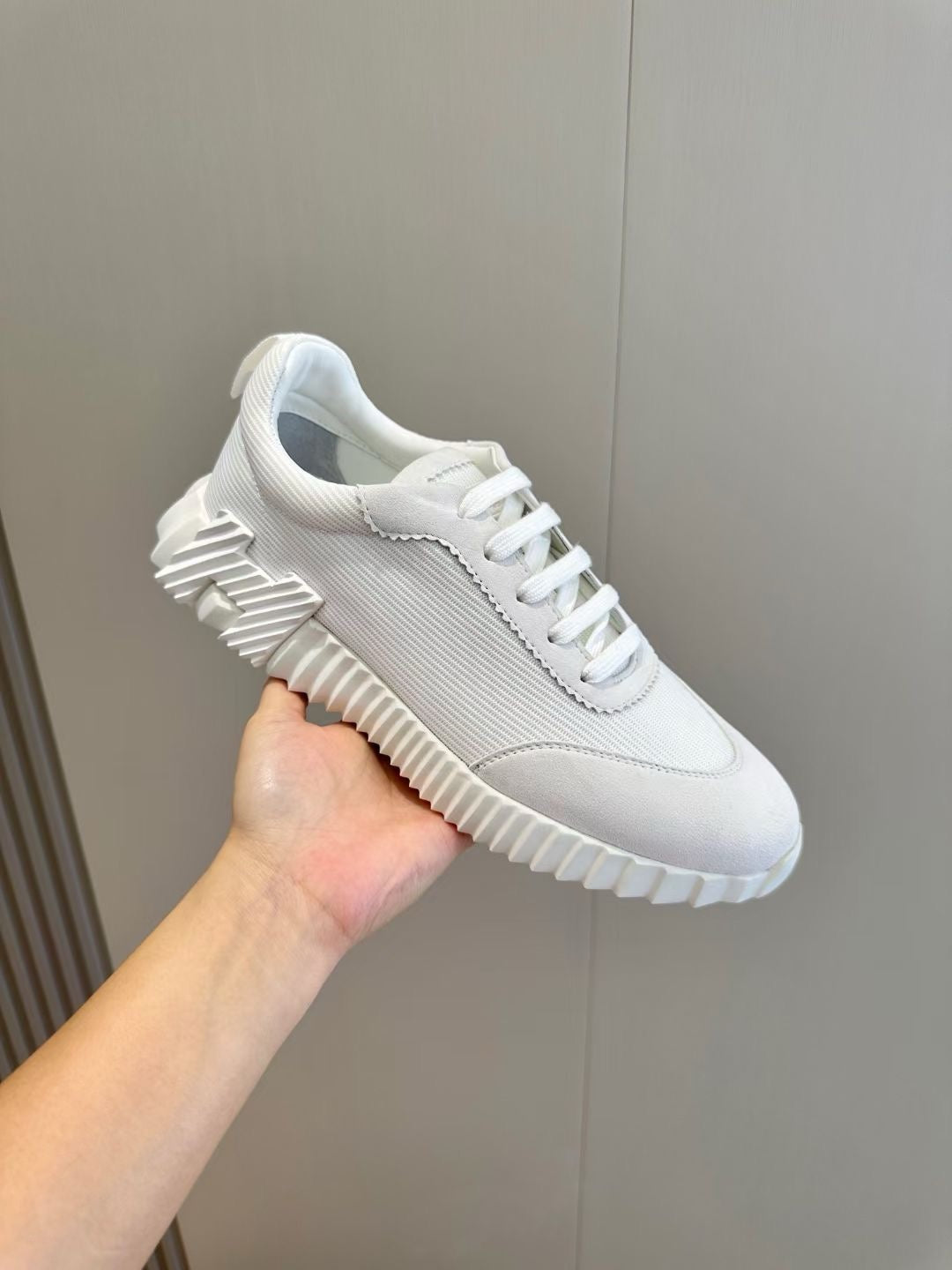 White brown, Grey and White Shoes