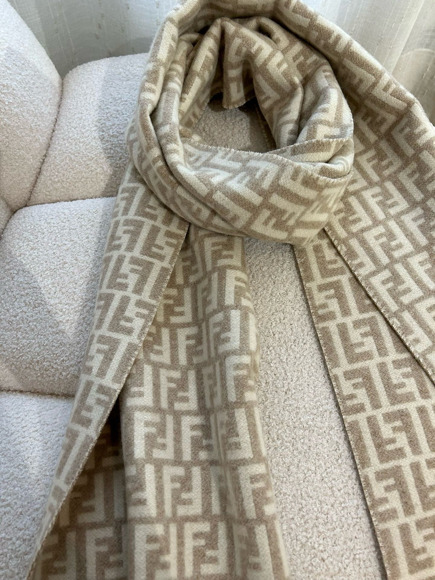 Beige and Brown Scarf