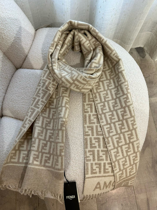 Beige and Brown Scarf