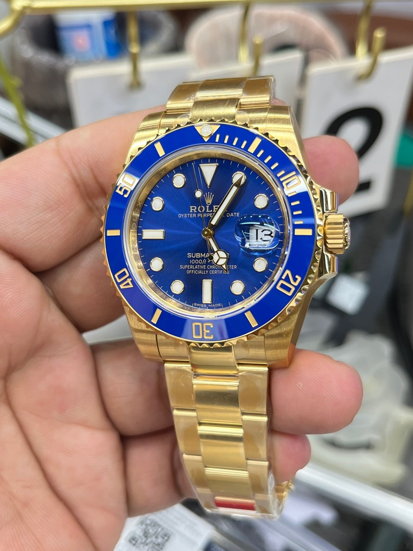 Gold blue Watch