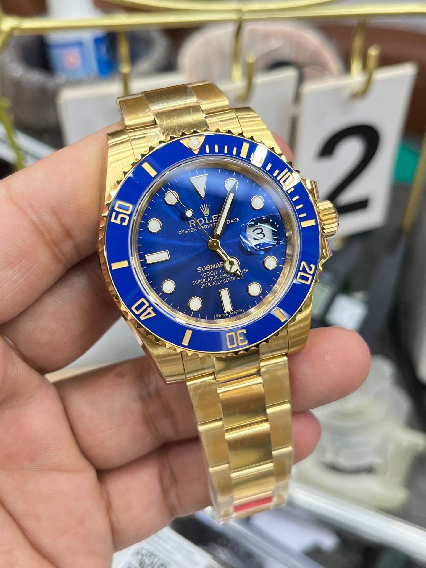 Gold blue Watch