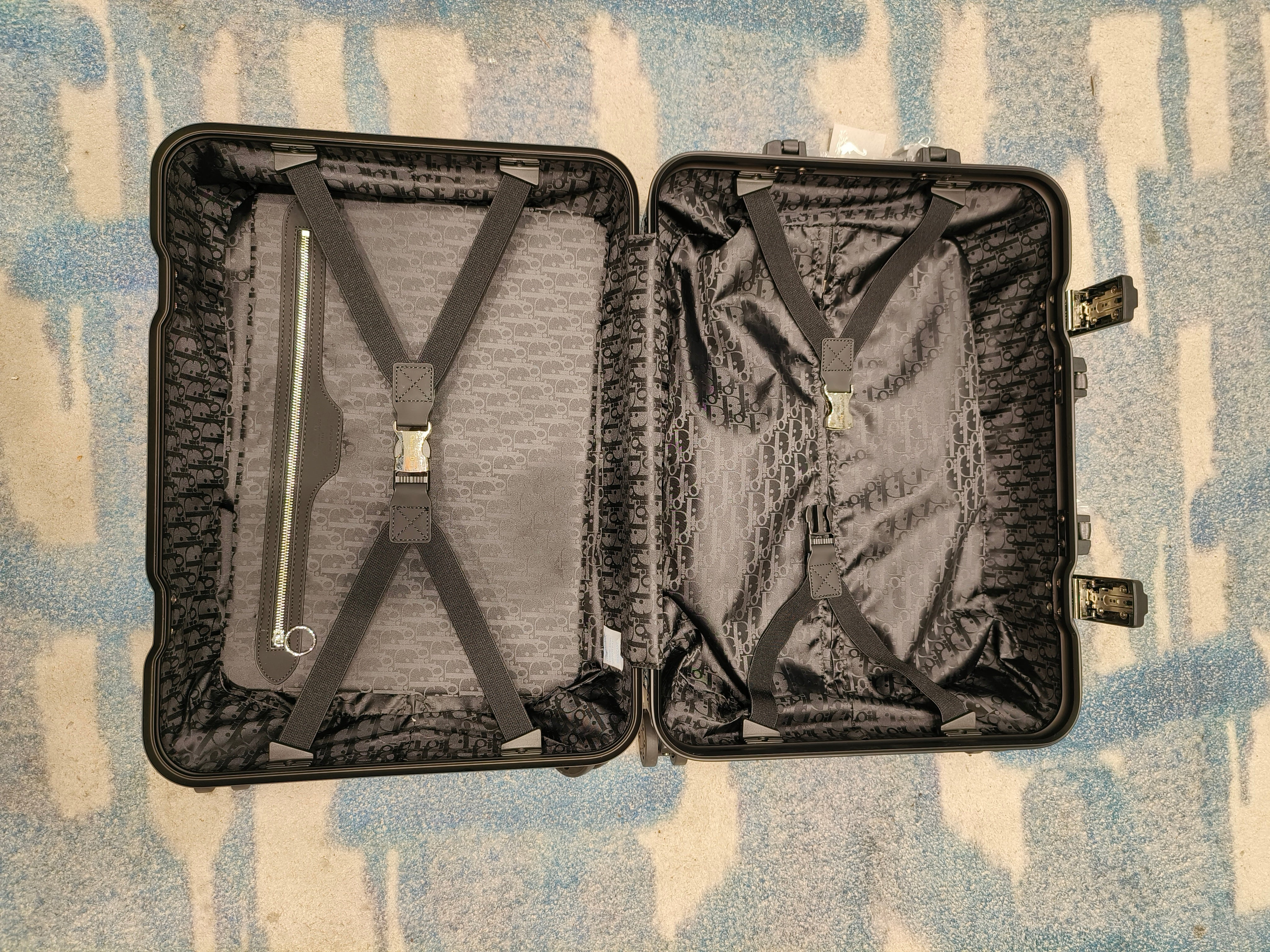 Black, Silver and Brown Suitcase