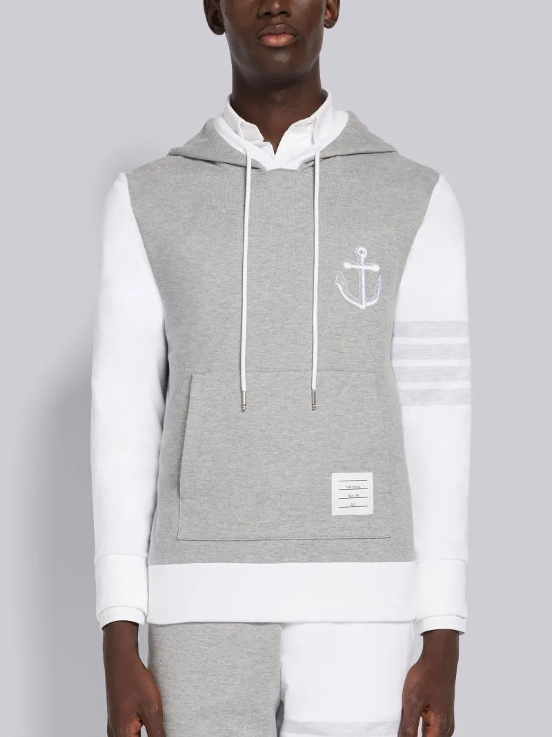 Grey White Hoodie