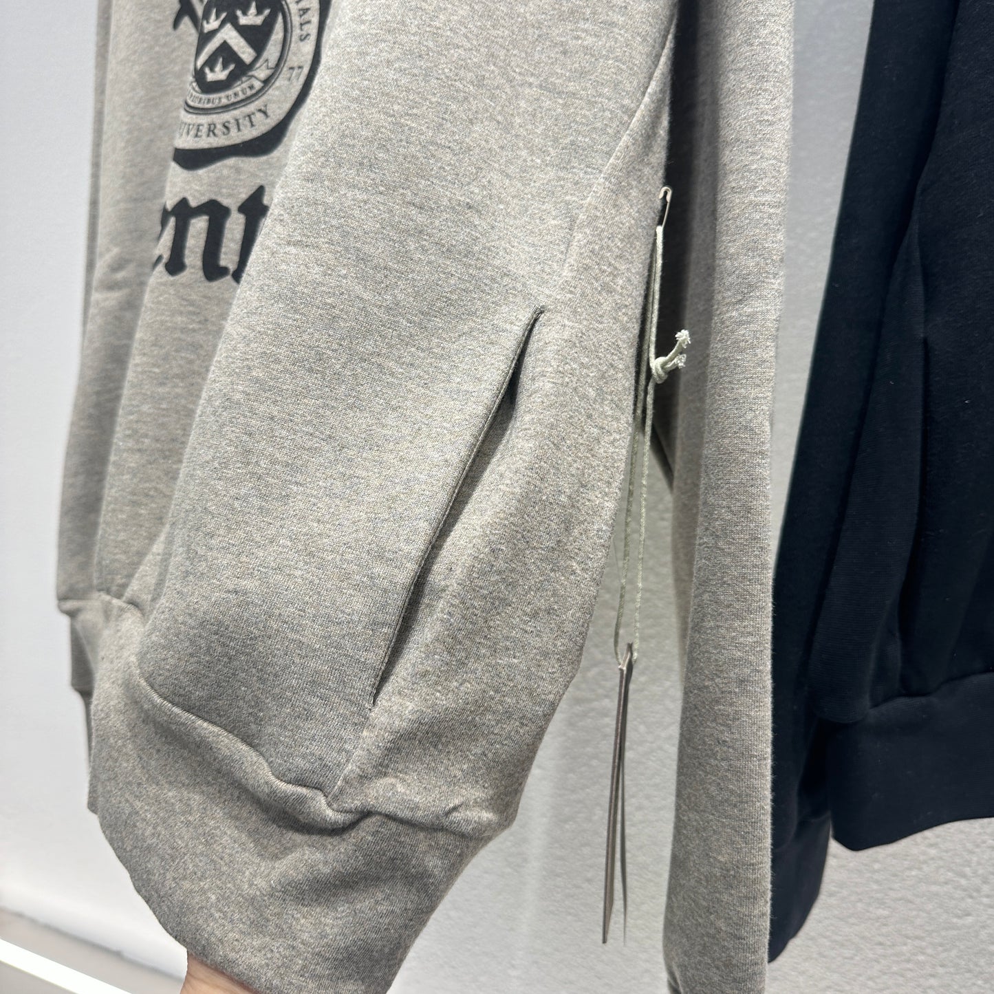 Black and Dark fog gray Hoodie