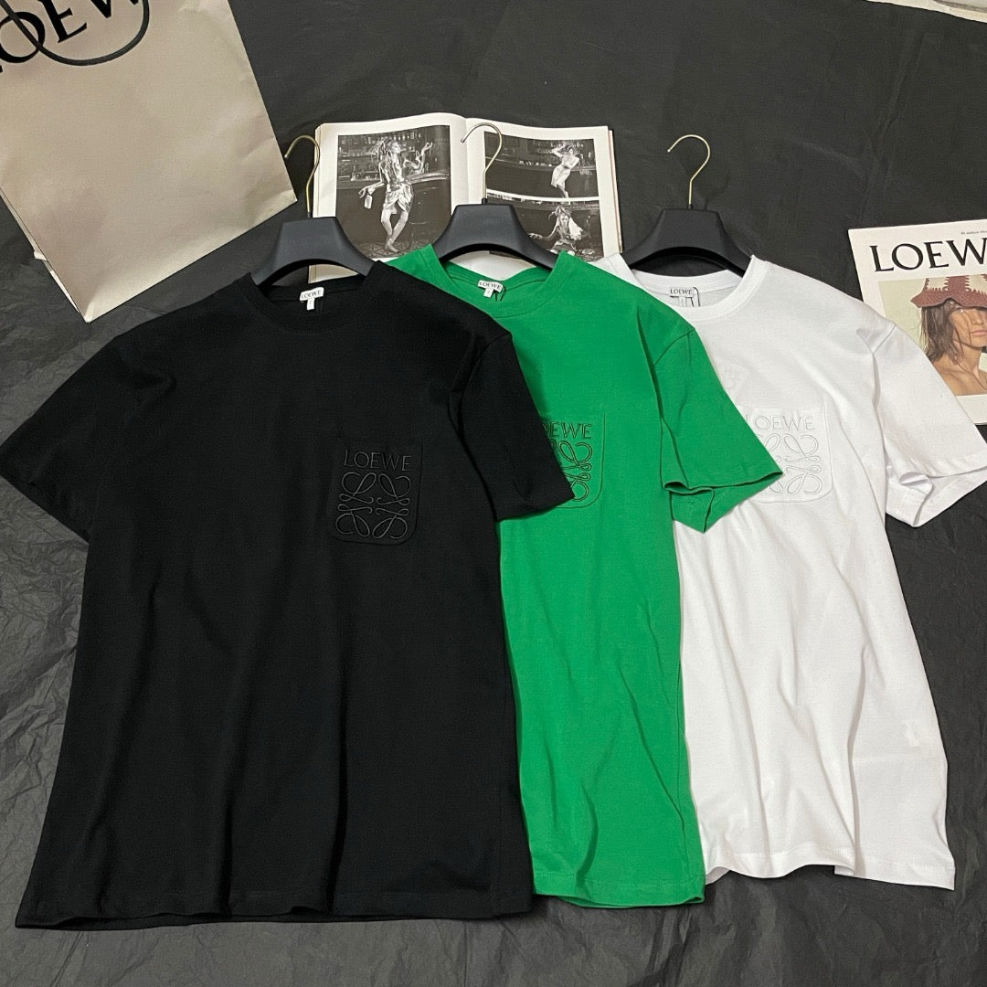 White, Black and Green T-shirt