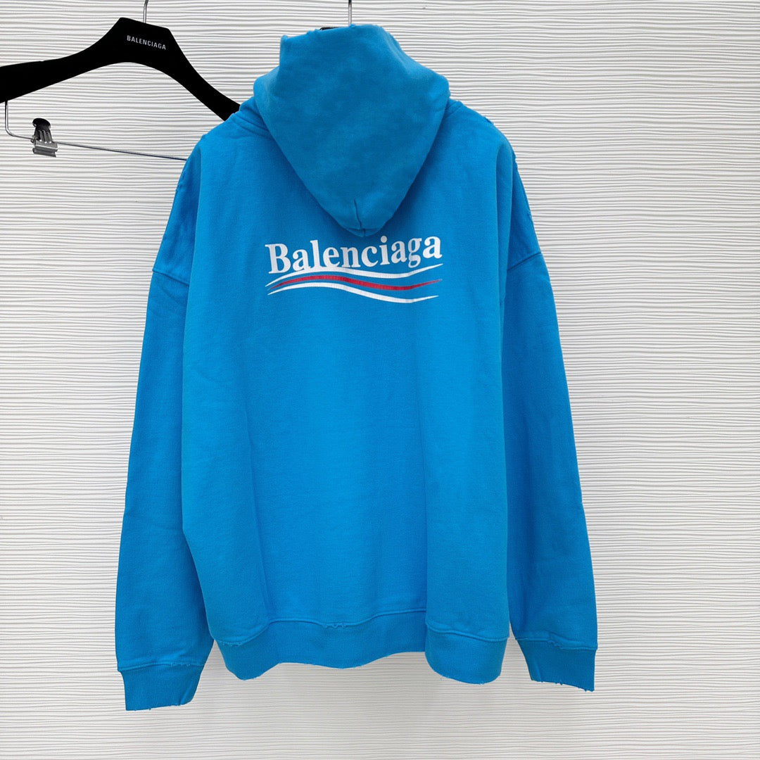 Sky blue and Dark grey Hoodie