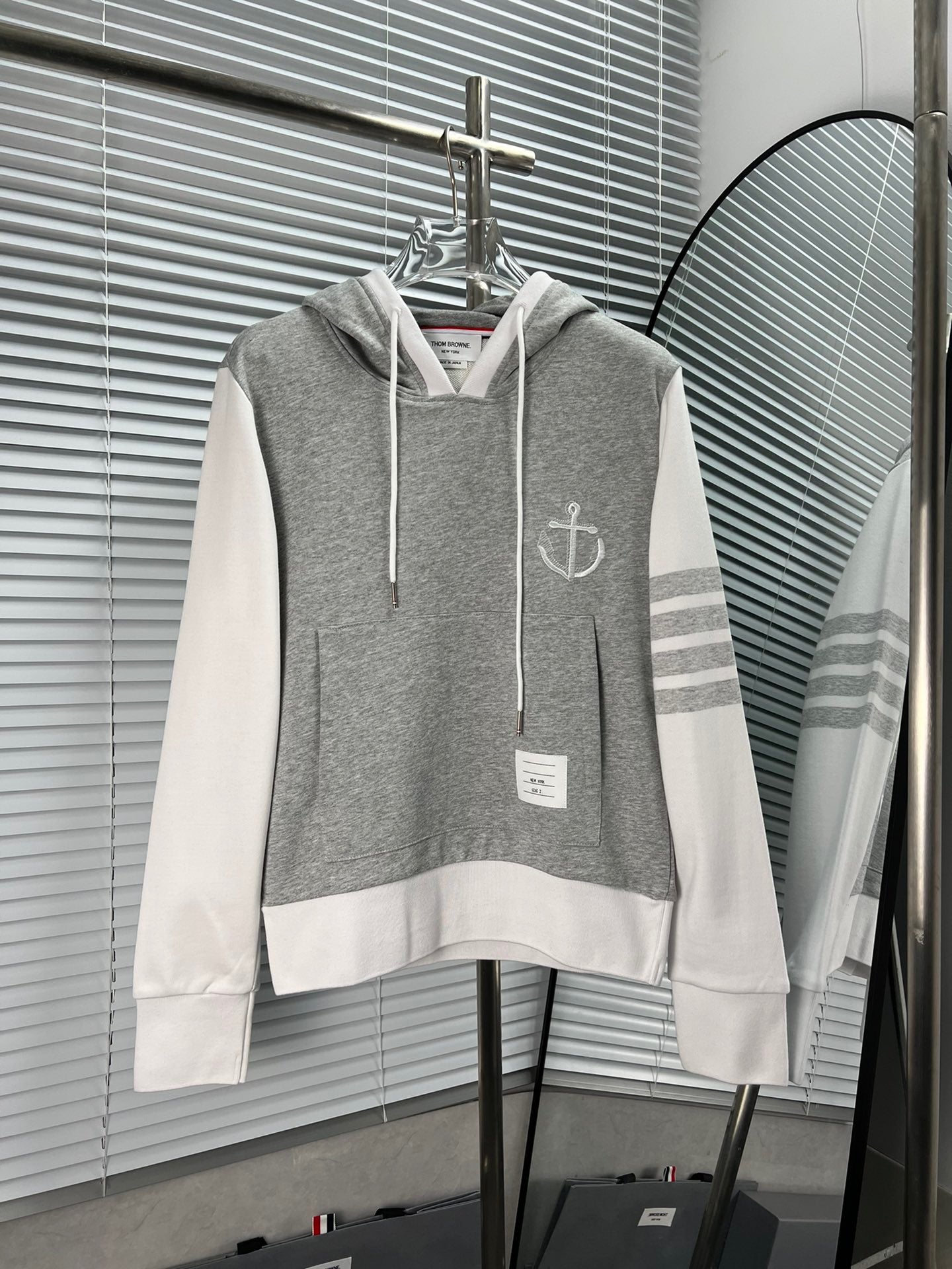 Grey White Hoodie