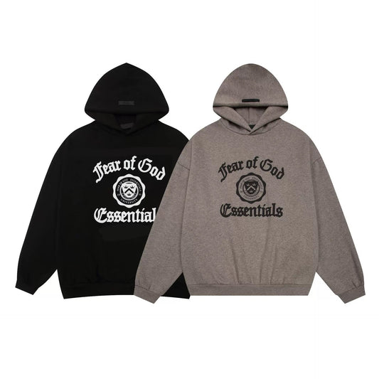 Black and Dark fog gray Hoodie