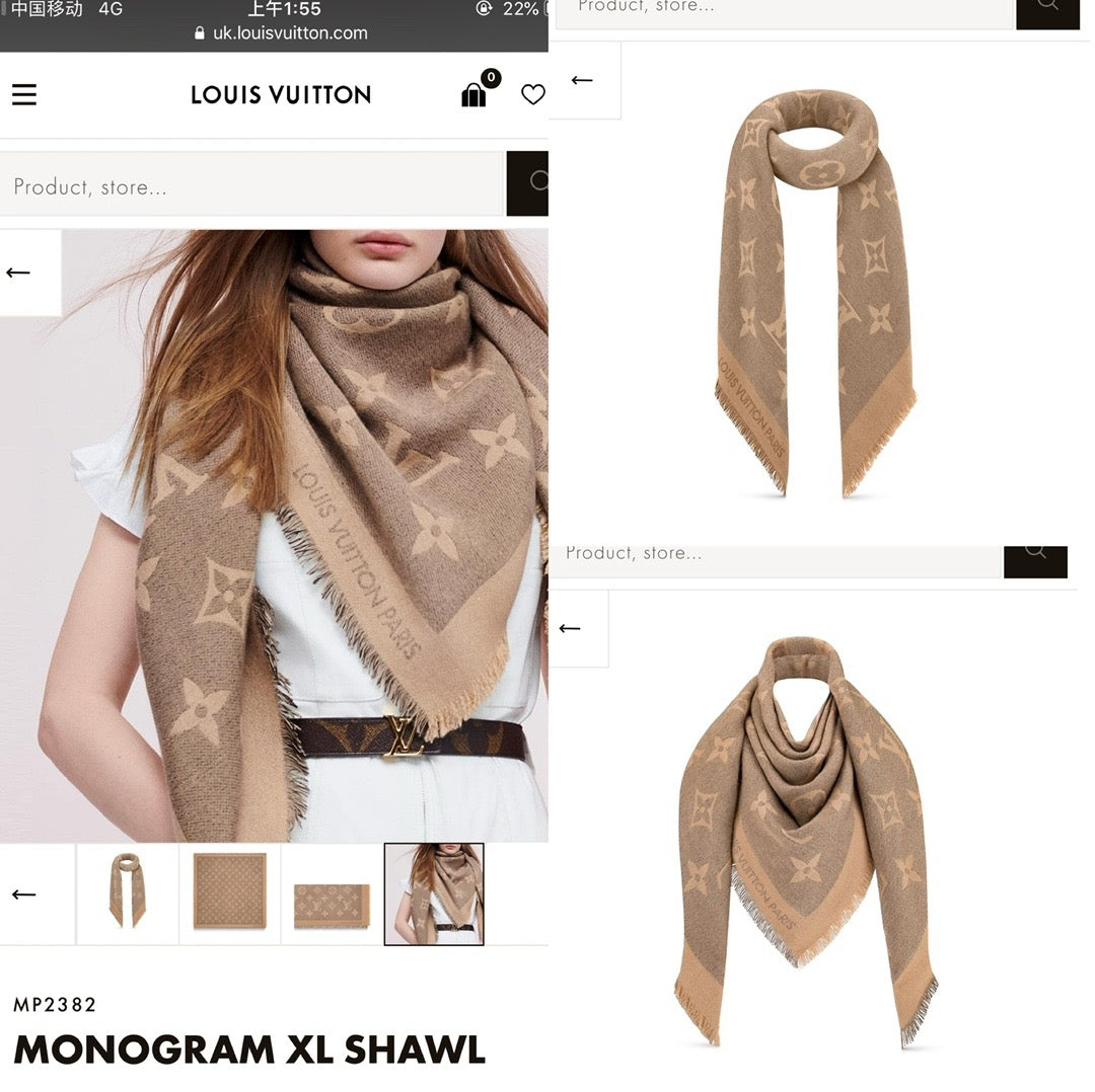 Gray and Brown Scarf