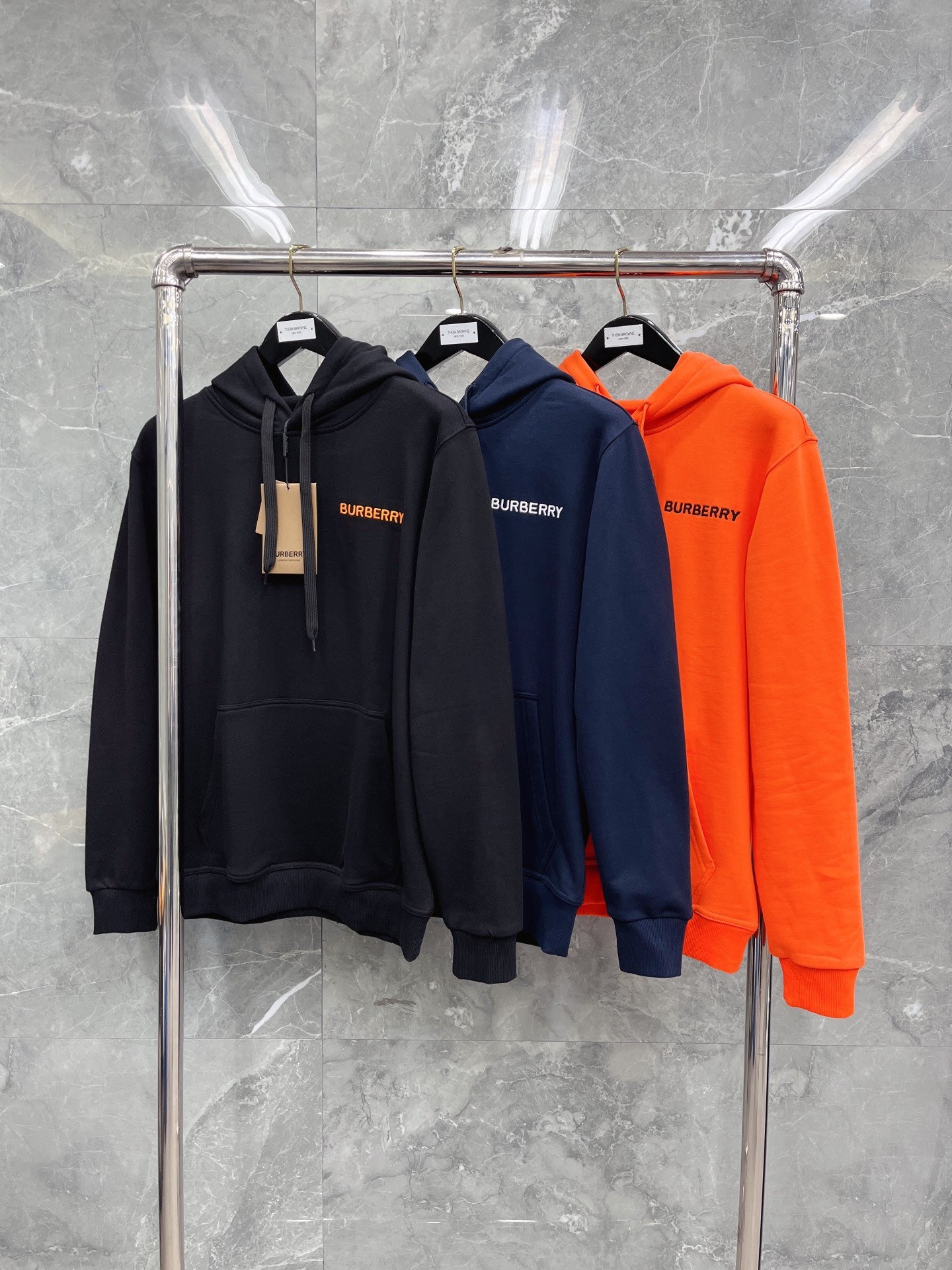 Black, Dark blue and Orange Hoodie